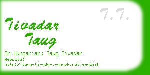 tivadar taug business card